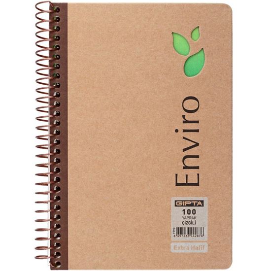 Gıpta Enviro Sp. Kraft Sert Kap. Defter 17X24 100 Yaprak Çizgili resimleri